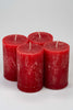 Rot Stumpenkerzen "Rustic Flame" Produktfoto