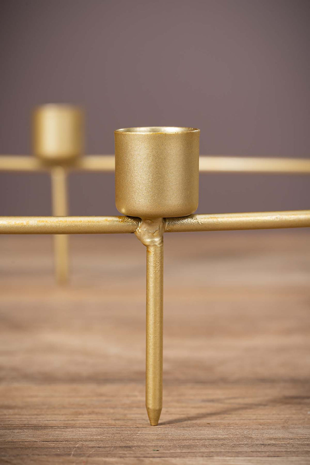 Gold Kerzenring "Kristo" Closeup